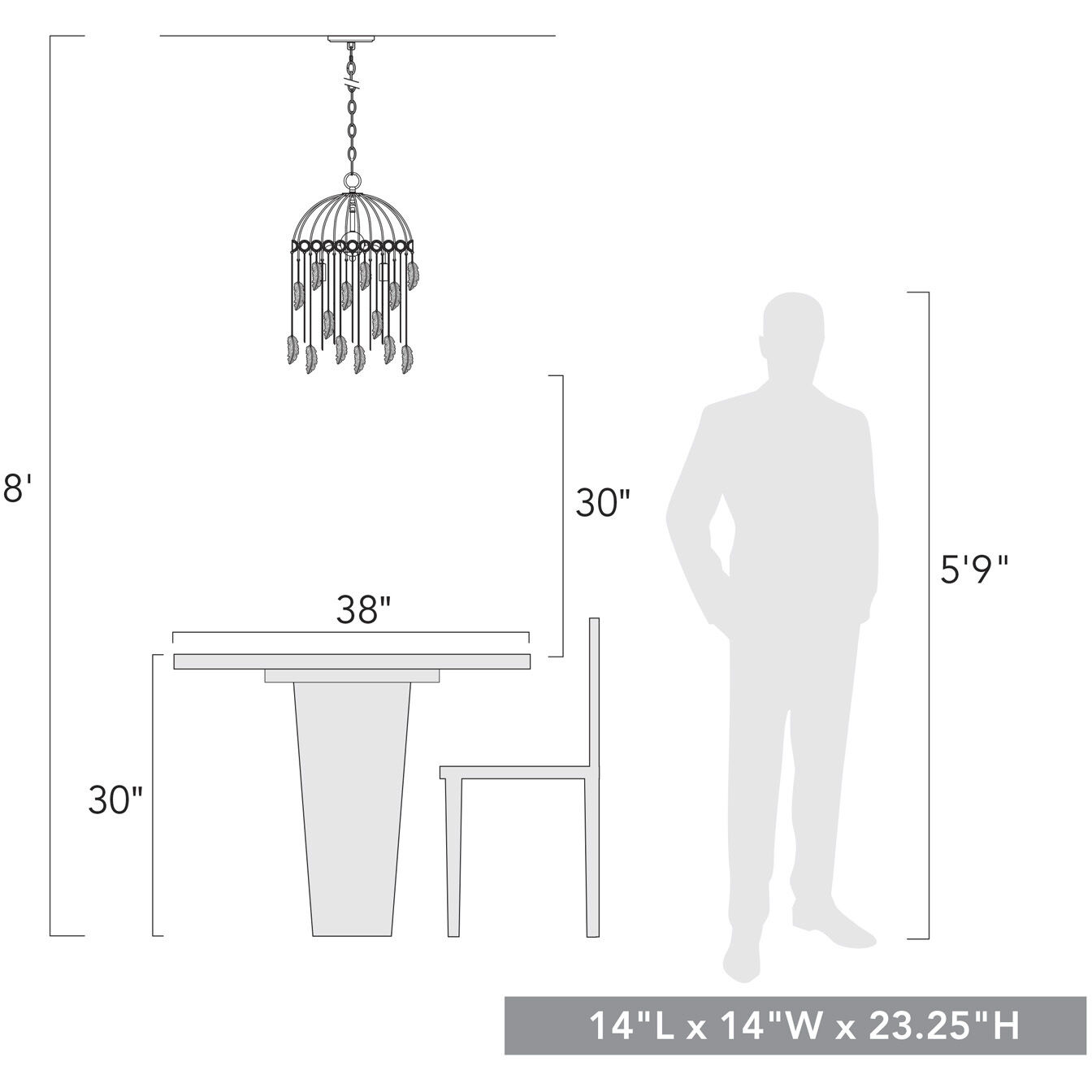 Aleta 4 Light 14 inch Vintage Fired Gold Pendant Ceiling Light
